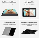 XPPen - Tableta de dibujo mejorada Artist13.3 Pro V2 con pantalla, 16384 Pen Pressure X3 Pro Stylus Pen Display, 99% sRGB Full Laminated AG Tablet gráfica con soporte, esfera roja, 8 teclas de acceso