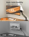 ErGear Brazo de monitor único para pantallas de 13 a 34 pulgadas, soporte de monitor de resorte de gas ajustable con capacidad para hasta 22 libras, soporte de monitor de computadora con soporte VESA