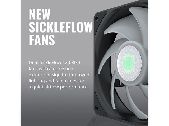CoolerMaster MasterLiquid ML240L RGB V2, Close-Loop AIO CPU Liquid Cooler, 240 Radiator, Dual SickleFlow 120mm, RGB Lighting, 3rd Gen Dual Chamber Pump for AMD Ryzen/Intel LGA1200/1151