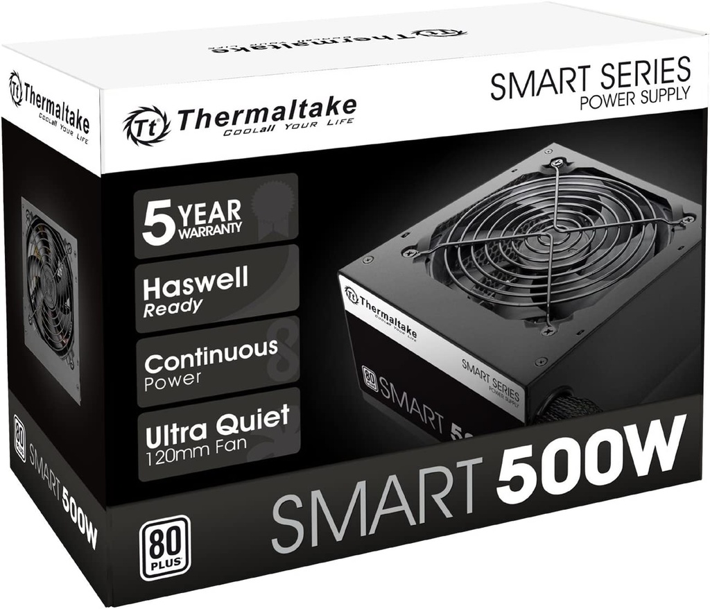 Fuente de Poder Thermaltake Smart - 500W - 80+ White