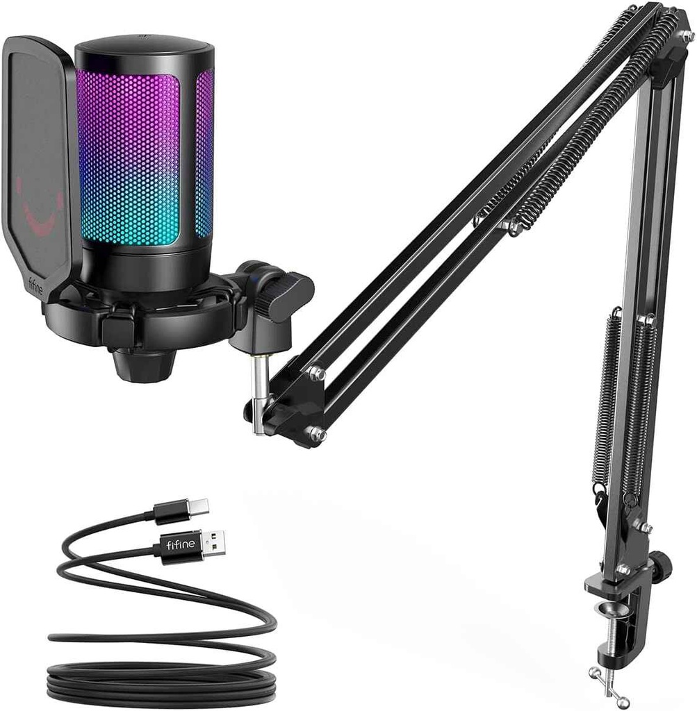 Microfono USB FIFINE AMPLIGAME A6T RGB