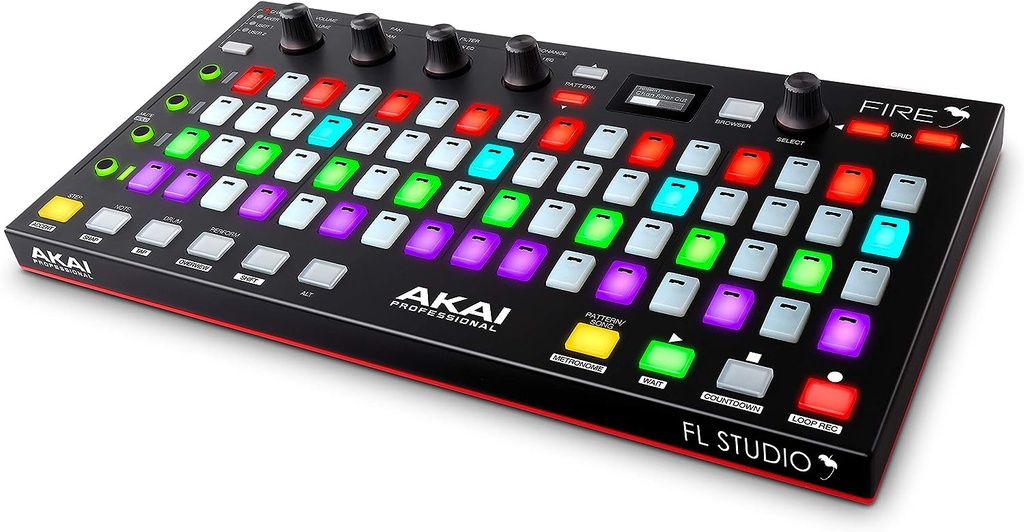 AKAI Professional Fire (Controller Only) – USB MIDI Controller for FL Studio with 64 pad RGB Clip / Drum Pad Matrix