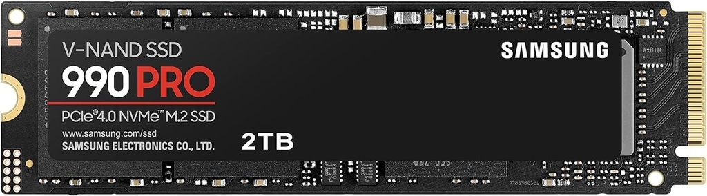 Disco SSD SAMSUNG 990 PRO 2TB M.2 2280 PCIe 4.0 -  Lectura de hasta 7,450 MB/s