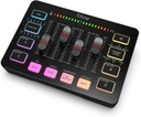 Mezclador de audio FIFINE para juegos, streaming con interfaz de micrófono XL Ralimentación fantasma de 48 V,