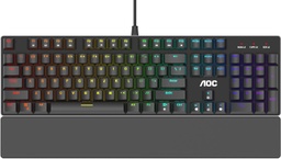 [TCL-00006214] Teclado mecánico AOC RGB completo para juegos, interruptores azules Outemu de 104 teclas (GK500)