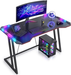 [ECG-00006580] Escritorio Gamer Con Iluminacion LED RGB, 55 Pulgadas, Superficie Fibra de Carbono (CBCB)