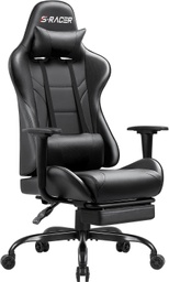 [SG-00007469] Silla Gamer Homall Negra Reposa Pies &amp; Cojin Masajeador (3914)