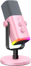 [MCRF-00009092] Microfono FIFINE AM8 Rosado - Conexion XLR/USB - Iluminacion RGB - Con Conector para auriculares.