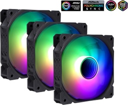 [DSPD-00009451] Disipador SAMA IMB 3 in 1 ARGB Fan Kit with Fan Hub, Addressable RGB 120mm